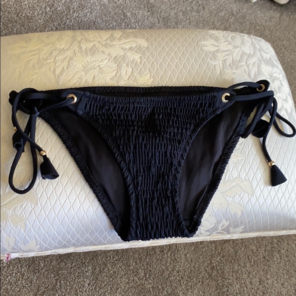 New without tags VS black smocked bikini bottoms
